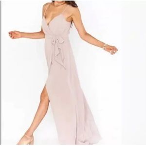 Show Me Your Mumu Dusty Blush Pink Liz Wrap Maxi Dress Size M